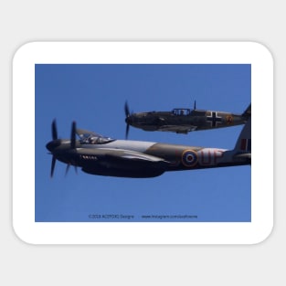 DH 98 Mosquito and Bf-109E3 fly-by Sticker